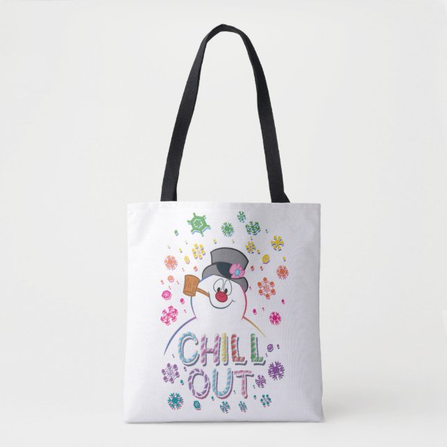 Frosty Snögubbe™ | "Chill Out" Rainbow Färg Tygkasse (Framsida)