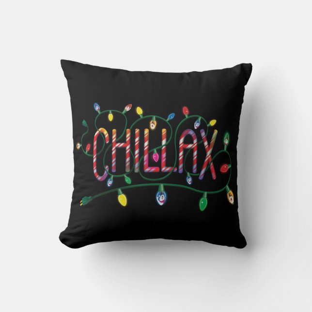Frosty Snögubbe™ | "Chillax" Helgdag Ljus Kudde (Framsida)