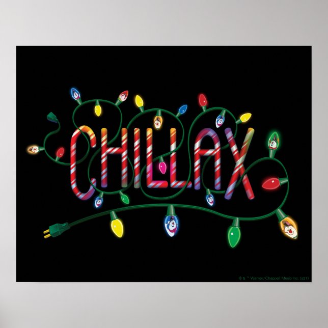 Frosty Snögubbe™ | "Chillax" Helgdag Ljus Poster (Framsidan)
