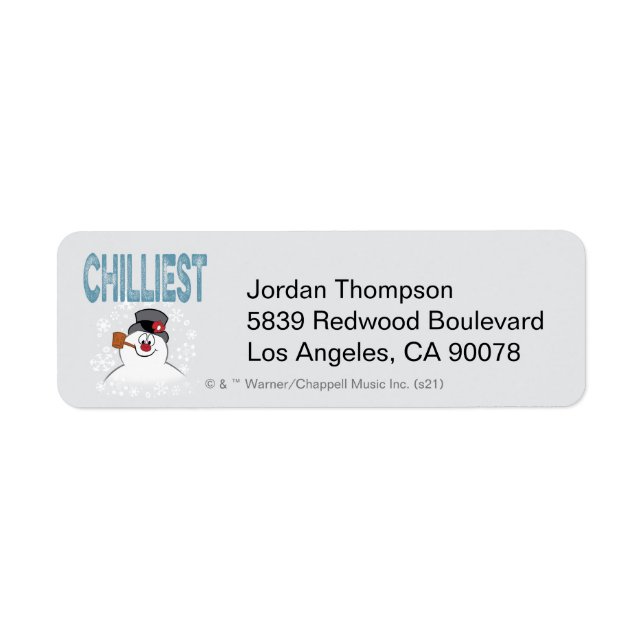 Frosty Snögubbe™ | Chilliest Returadress Etikett (Framsidan)