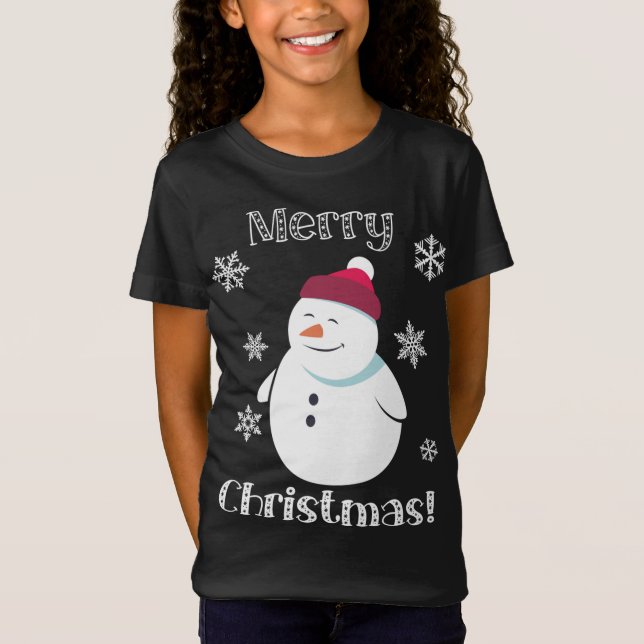 Frosty Snögubbe Cute Animal God jul T Shirt (Framsida)