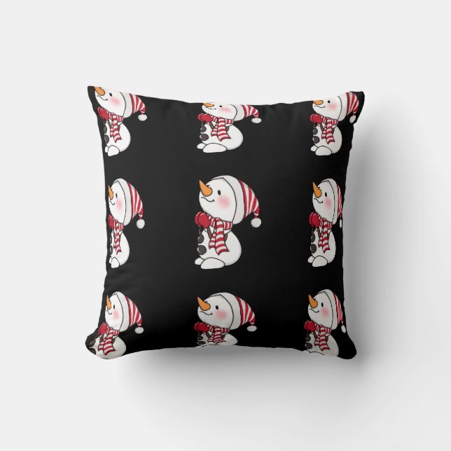 Frosty Snögubbe Design Winter Helgdag-samling Kudde (Framsida)