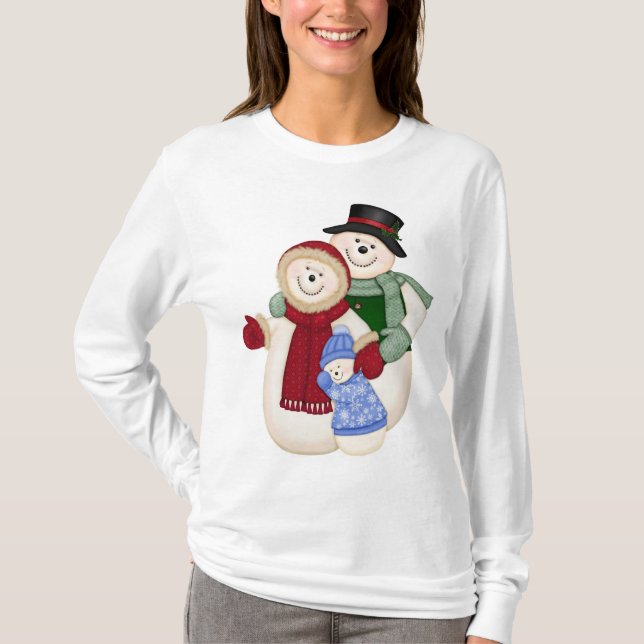 Frosty Snögubbe Family - Blue T-shirt (Framsida)