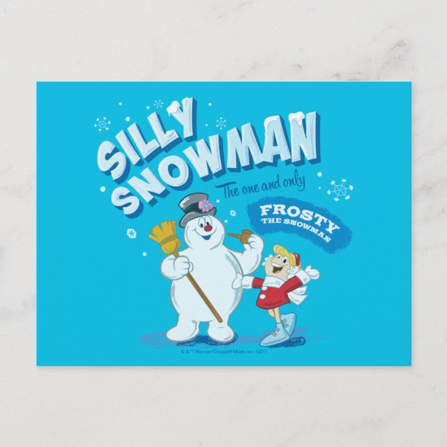 Frosty Snögubbe™ | "Fåniget Snögubbe" Helg Vykort (Framsida)