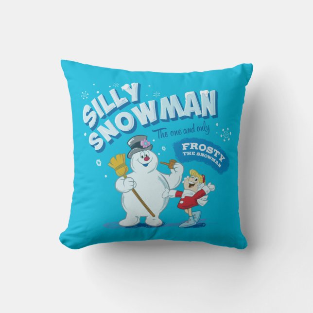 Frosty Snögubbe™ | "Fåniget Snögubbe" Kudde (Framsida)