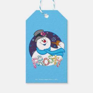 Frosty Snögubbe™ Färgfull Candy cane Namn Presentetikett
