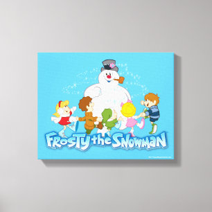 Frosty Snögubbe™ Frosty & Children Spela Canvastryck