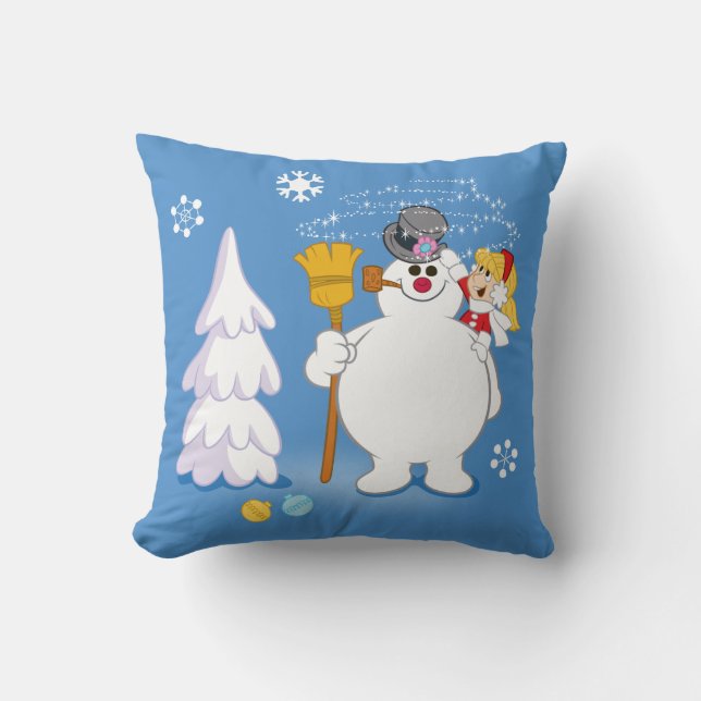 Frosty Snögubbe™ | Frosty & Karen Winter Roligt Kudde (Framsida)