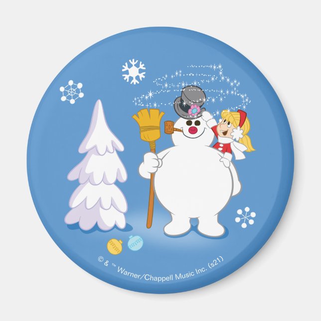 Frosty Snögubbe™ | Frosty & Karen Winter Roligt Magnet (Framsidan)