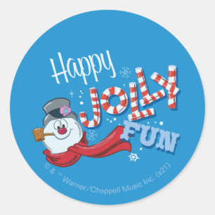 Frosty Snögubbe™ Lycklig Jolly Roligt Runt Klistermärke