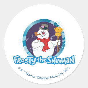 Frosty Snögubbe™ Magic Frosty Porträtt Runt Klistermärke