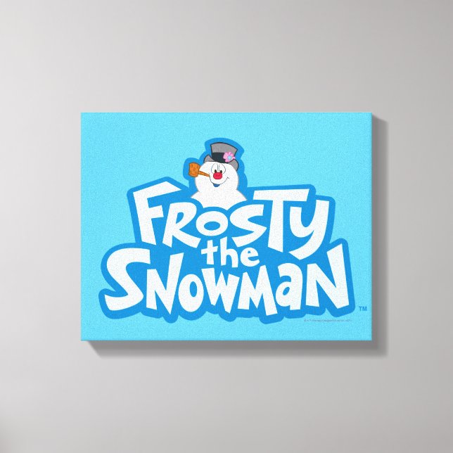 Frosty Snögubbe™ | Staplad Logotyp, frostiskt Canvastryck (Framsida)