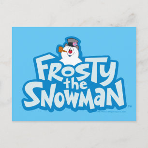 Frosty Snögubbe™ Staplad Logotyp, frostiskt Helg Vykort