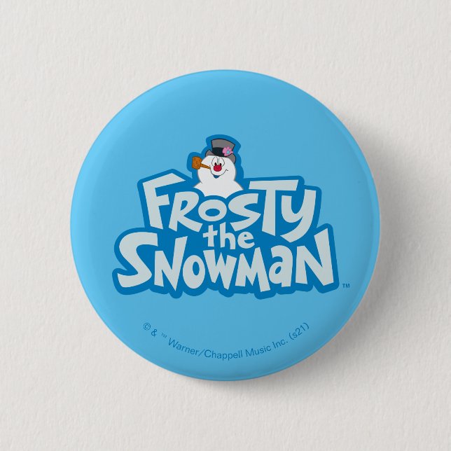 Frosty Snögubbe™ | Staplad Logotyp, frostiskt Knapp (Framsida)