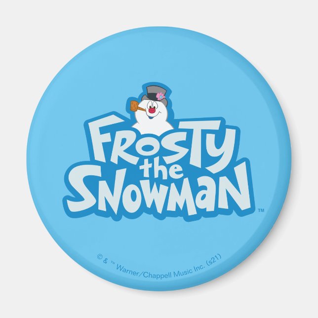 Frosty Snögubbe™ | Staplad Logotyp, frostiskt Magnet (Framsidan)