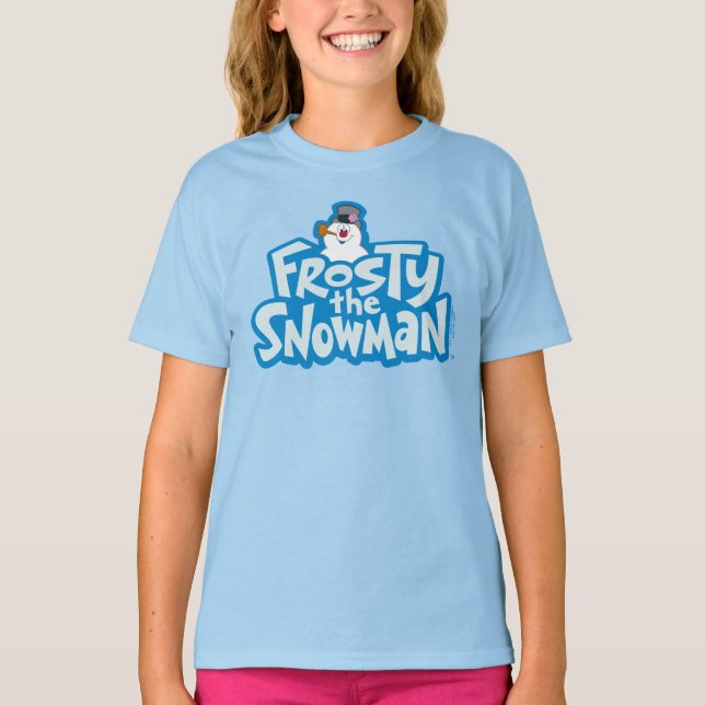Frosty Snögubbe™ | Staplad Logotyp, frostiskt T Shirt (Framsida)