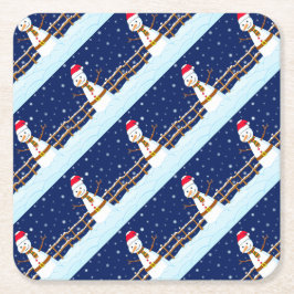 Frosty Snögubbe Underlägg Papper Kvadrat