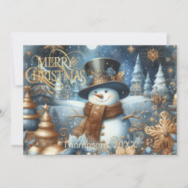 Frosty snömannen fantastisk redigerbar jul julkort