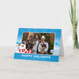 Frosty Snömannen | Glad jul familjefoto Helgkort