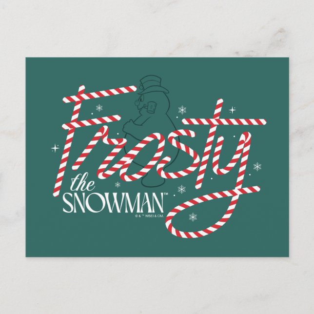 Frosty Snömannen Karamellpinne Logotyp Helg Vykort (Framsida)