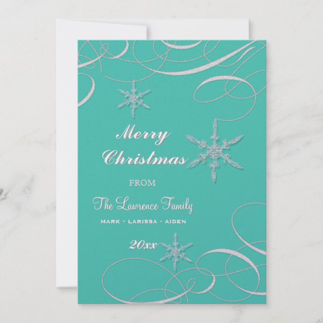 Frosty Snowflake jul Foto Greeting Cards Julkort (Framsida)