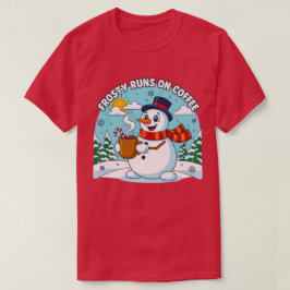 Frosty Springa om kaffets fina juldesign T Shirt