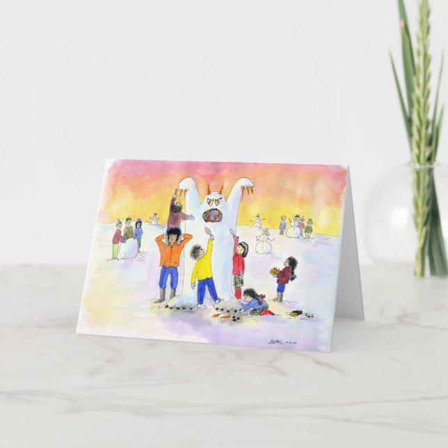 Frosty the Abominable Snögubbe Helgkort (Framsida)