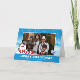 Frosty the Snögubbe | God jul Family Photo Helgkort