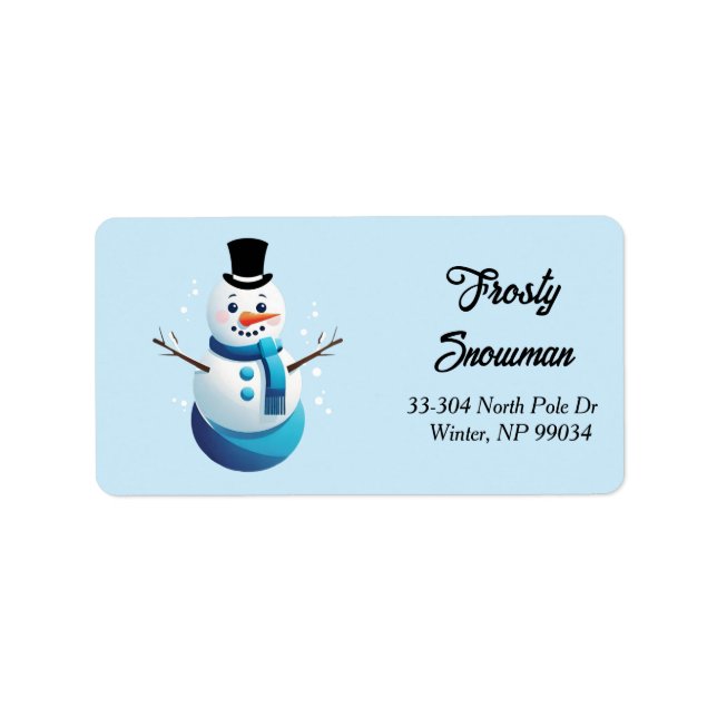 Frosty the Snögubbe Return Address Label Adressetikett (Framsidan)