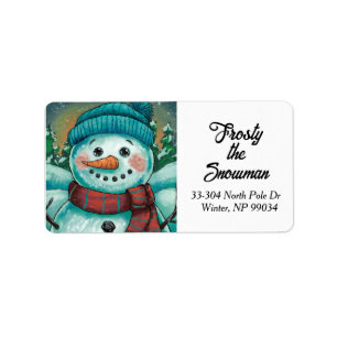 Frosty the Snögubbe Return Address Label Adressetikett