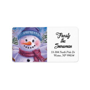 Frosty the Snögubbe Return Address Label Adressetikett