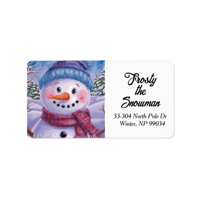 Frosty the Snögubbe Return Address Label Adressetikett (Framsidan)