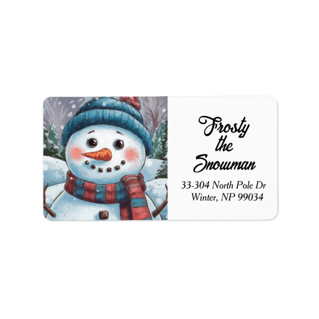 Frosty the Snögubbe Return Address Label Adressetikett (Framsidan)