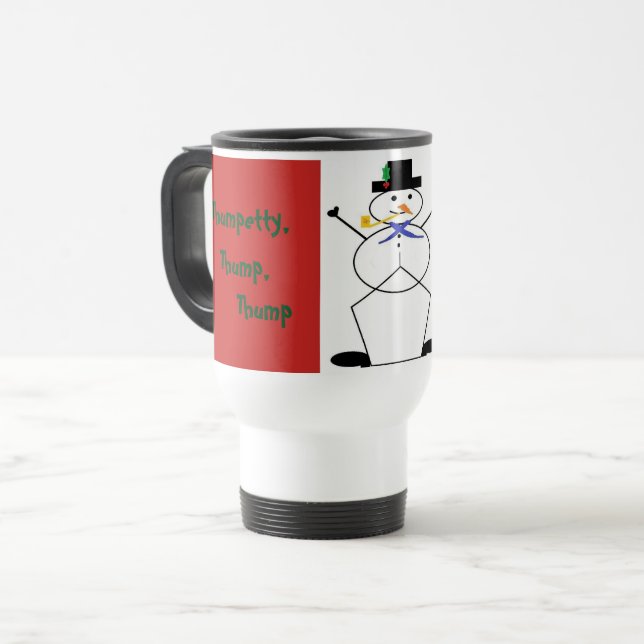 "Frosty the Snögubbe" White Travel/Commuter Mugg (Framsida vänster)