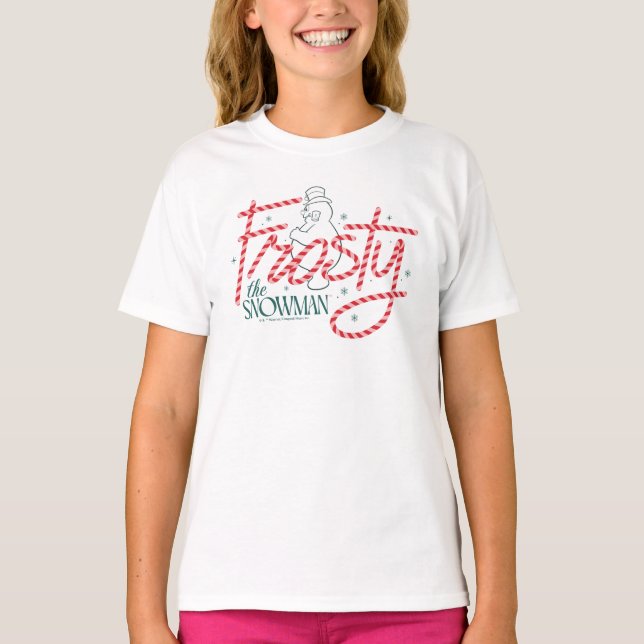 Frosty the Snowman Candy Cane Logo T Shirt (Framsida)