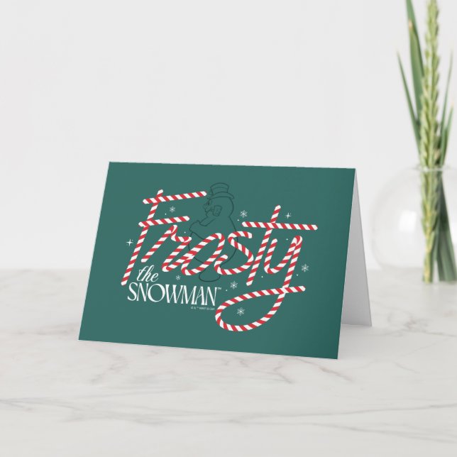 Frosty the Snowman Candy Cane-logotyp Helgkort (Framsida)