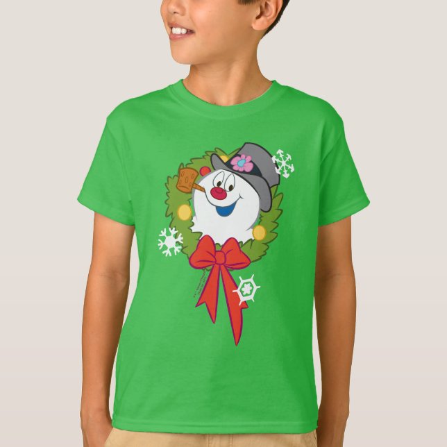 Frosty the Snowman™ | Frosty Holiday Wreath T Shirt (Framsida)