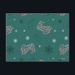 Frosty the Snowman Grön Snöflingemönster Helg Vykort<br><div class="desc">Värm dig under högtiden med Frosty the Snowman i detta festliga gröna snöflingemönster, där Frosty vinkar bland fallande snöflingor och med sin karamellpåls logotyp! Skaffa denna design på anpassat presentpapper, en mysig flanellfilt eller partitillbehör! Handla denna design på många fler anpassade Zazzle-produkter!</div>