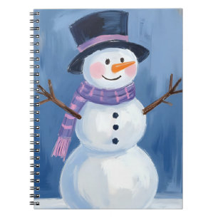 Frosty the Snowman jul akvarellmålning Anteckningsbok
