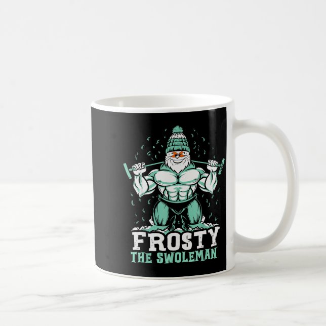 Frosty The Swoleman Funny Buff Swole Snowman Gym M Kaffemugg (Höger)