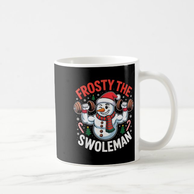 Frosty The Swoleman Funny Gym Swole Bro Snowman  Kaffemugg (Höger)