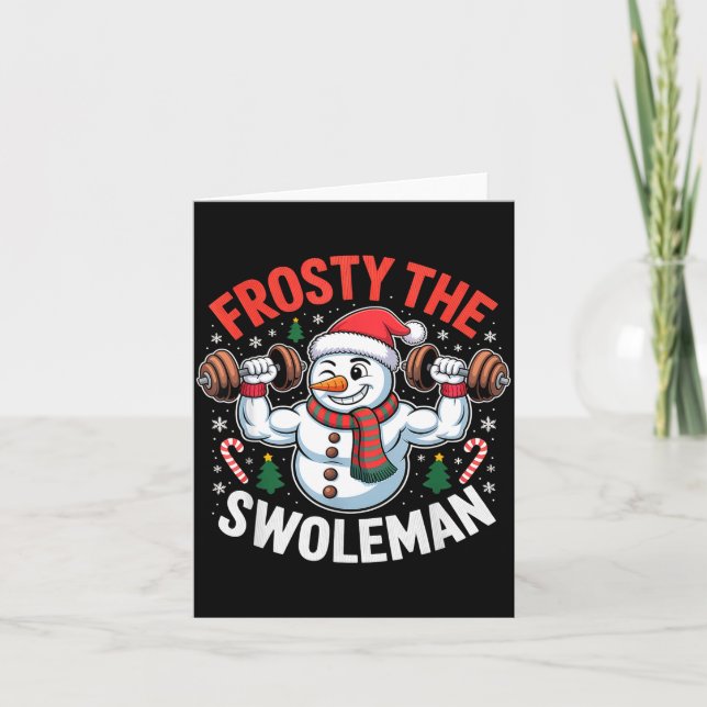 Frosty The Swoleman Funny Gym Swole Bro Snowman  Kort (Framsida)