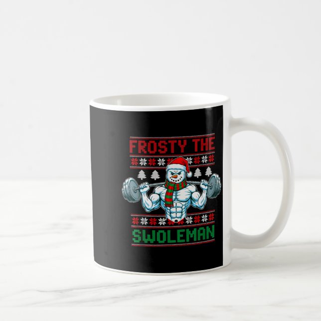 Frosty The Swoleman Ugly Christmas Sweater Funny S Kaffemugg (Höger)