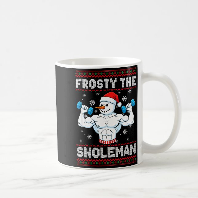 Frosty The Swoleman Ugly Christmas Sweater Funny S Kaffemugg (Höger)