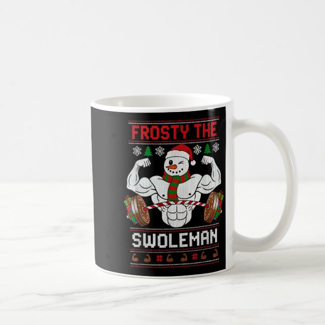 Frosty The Swoleman Ugly Christmas Sweater Funny X Kaffemugg (Höger)