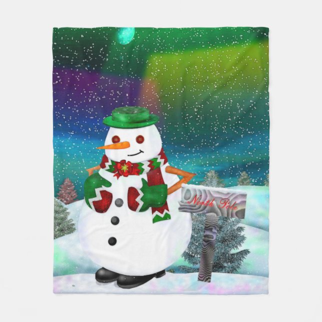 Frosty Town jul DECOR THROW Fleecefilt (Framsidan)
