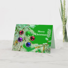Frosty Träd Grenar & Ornaments på Grönten Helgkort