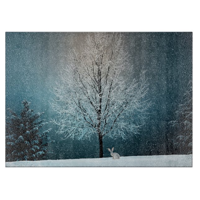 Frosty träd på kvällen (Framsidan)