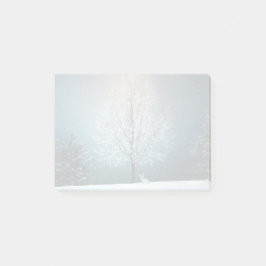 Frosty träd på kvällen post-it block