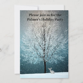 Frosty träd på kvällsinbjudan inbjudningar